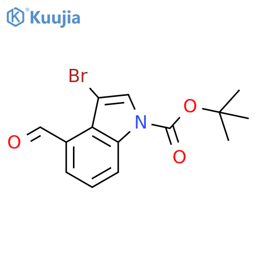 tert-butyl 3-bromo-4-formyl-1H-indole-1-carboxylate structure
