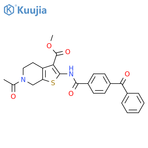 methyl 6-acetyl-2-(4-benzoylbenzamido)-4H,5H,6H,7H-thieno2,3-cpyridine-3-carboxylate structure