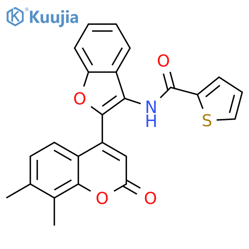 N-2-(7,8-dimethyl-2-oxo-2H-chromen-4-yl)-1-benzofuran-3-ylthiophene-2-carboxamide structure