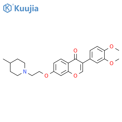 3-(3,4-dimethoxyphenyl)-7-2-(4-methylpiperidin-1-yl)ethoxy-4H-chromen-4-one structure