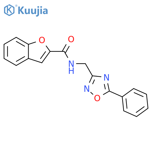 N-(5-phenyl-1,2,4-oxadiazol-3-yl)methyl-1-benzofuran-2-carboxamide structure