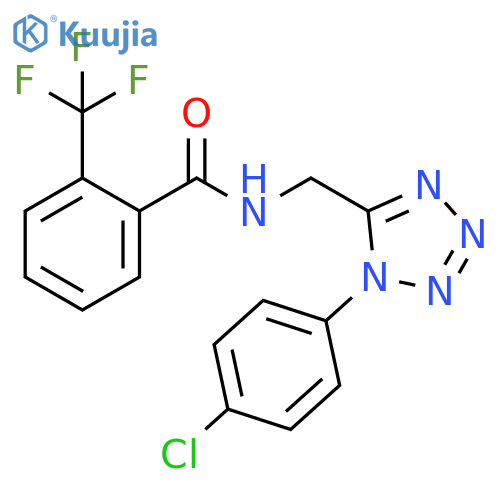 N-{1-(4-chlorophenyl)-1H-1,2,3,4-tetrazol-5-ylmethyl}-2-(trifluoromethyl)benzamide structure