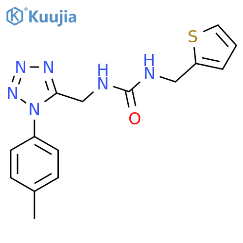 3-{1-(4-methylphenyl)-1H-1,2,3,4-tetrazol-5-ylmethyl}-1-(thiophen-2-yl)methylurea structure