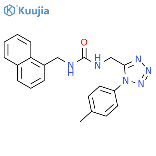 3-{1-(4-methylphenyl)-1H-1,2,3,4-tetrazol-5-ylmethyl}-1-(naphthalen-1-yl)methylurea structure
