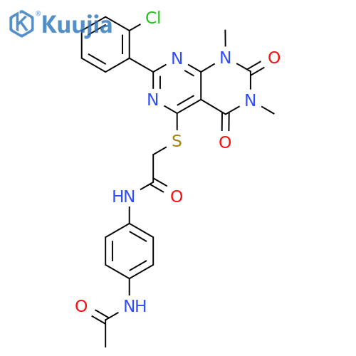 2-{2-(2-chlorophenyl)-6,8-dimethyl-5,7-dioxo-5H,6H,7H,8H-1,3diazino4,5-dpyrimidin-4-ylsulfanyl}-N-(4-acetamidophenyl)acetamide structure