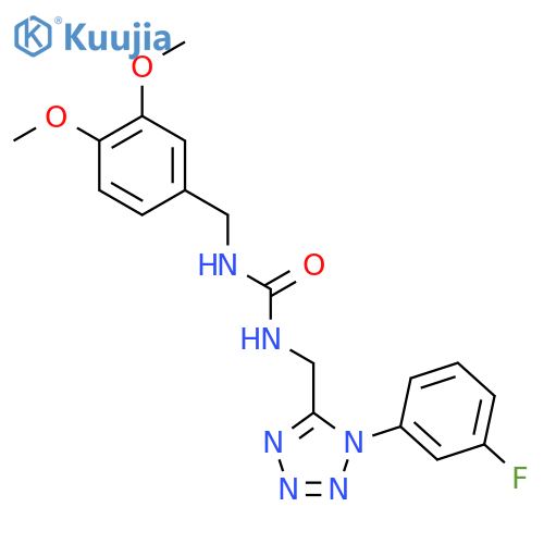 1-(3,4-dimethoxyphenyl)methyl-3-{1-(3-fluorophenyl)-1H-1,2,3,4-tetrazol-5-ylmethyl}urea structure