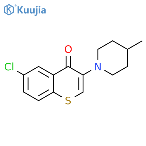 6-chloro-3-(4-methylpiperidin-1-yl)-4H-thiochromen-4-one structure