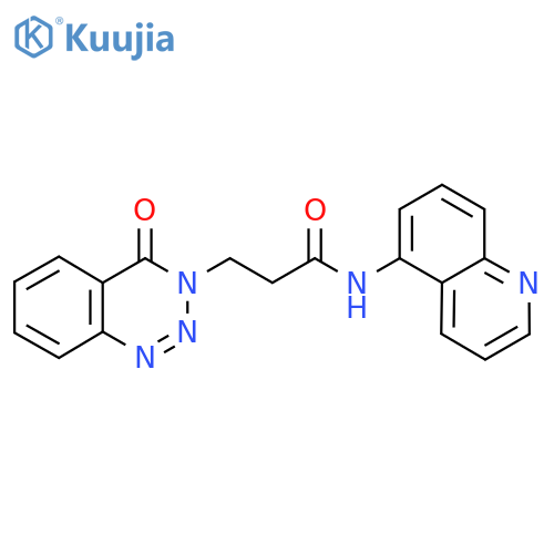 3-(4-oxo-3,4-dihydro-1,2,3-benzotriazin-3-yl)-N-(quinolin-5-yl)propanamide structure