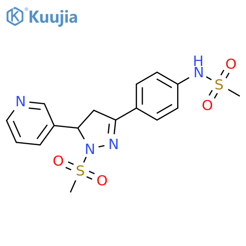 N-{4-1-methanesulfonyl-5-(pyridin-3-yl)-4,5-dihydro-1H-pyrazol-3-ylphenyl}methanesulfonamide structure