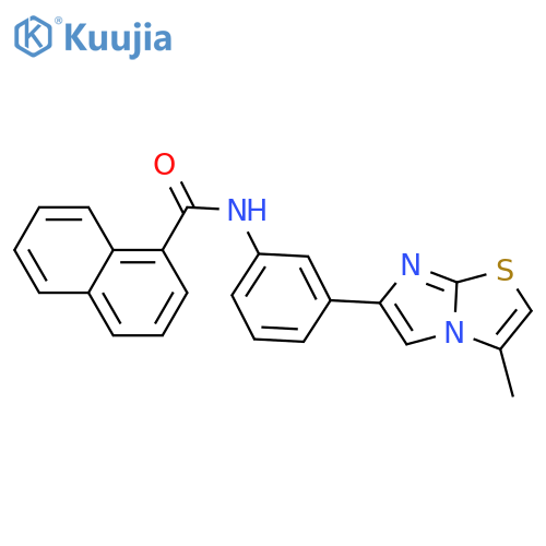 N-(3-{3-methylimidazo2,1-b1,3thiazol-6-yl}phenyl)naphthalene-1-carboxamide structure