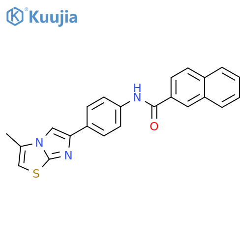 N-(4-{3-methylimidazo2,1-b1,3thiazol-6-yl}phenyl)naphthalene-2-carboxamide structure