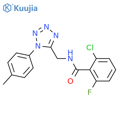 2-chloro-6-fluoro-N-{1-(4-methylphenyl)-1H-1,2,3,4-tetrazol-5-ylmethyl}benzamide structure