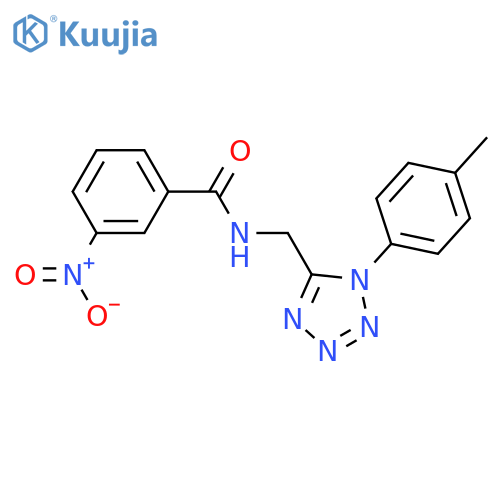 N-{1-(4-methylphenyl)-1H-1,2,3,4-tetrazol-5-ylmethyl}-3-nitrobenzamide structure