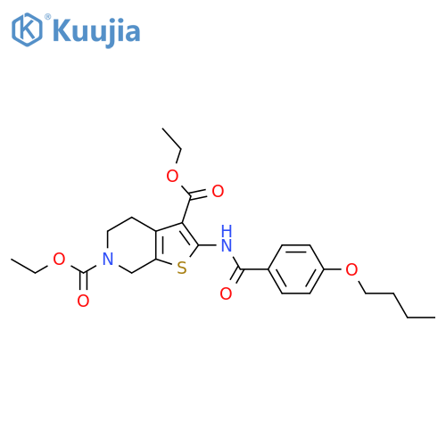 3,6-diethyl 2-(4-butoxybenzamido)-4H,5H,6H,7H-thieno2,3-cpyridine-3,6-dicarboxylate structure