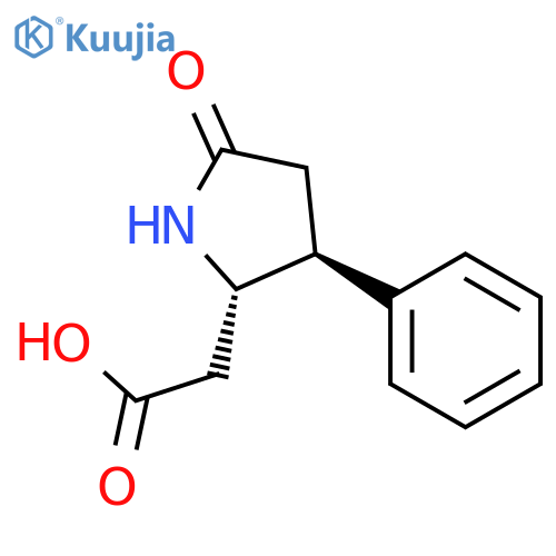2-Pyrrolidineacetic acid, 5-oxo-3-phenyl-, trans- structure