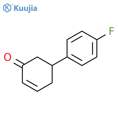 2-Cyclohexen-1-one, 5-(4-fluorophenyl)-, (5R)- structure