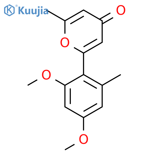 4H-Pyran-4-one, 2-(2,4-dimethoxy-6-methylphenyl)-6-methyl- structure