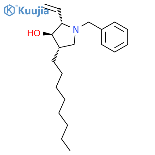 3-Pyrrolidinol, 2-ethenyl-4-octyl-1-(phenylmethyl)-, (2S,3R,4S)- structure