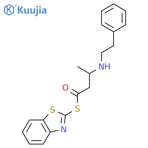 Butanethioic acid, 3-[(2-phenylethyl)amino]-, S-2-benzothiazolyl ester structure