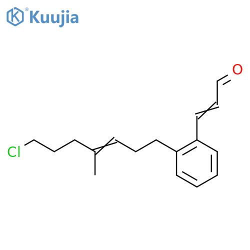 2-Propenal, 3-[2-[(3E)-7-chloro-4-methyl-3-hepten-1-yl]phenyl]-, (2E)- structure