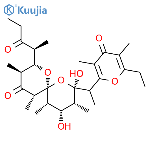 (2S,3S,5R,6S,8R,9R,10S,11S)-8-[1-(6-ethyl-3,5-dimethyl-4-oxo-4H-pyran-2-yl)ethyl]-8,10-dihydroxy-3,5,9,11-tetramethyl-2-[(2S)-3-oxopentan-2-yl]-1,7-dioxaspiro[5.5]undecan-4-one (non-preferred name) structure
