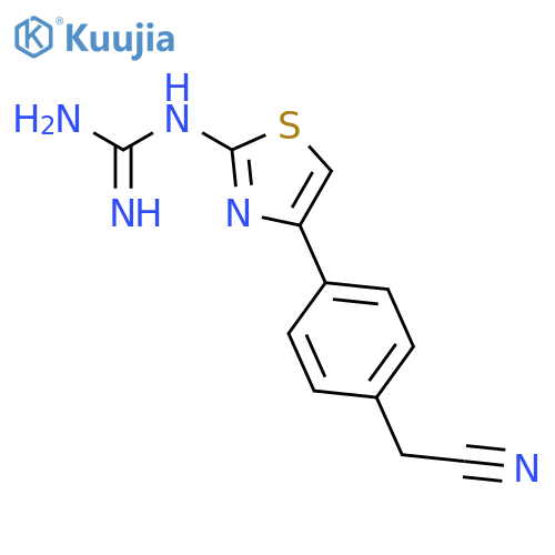 Guanidine, [4-[4-(cyanomethyl)phenyl]-2-thiazolyl]- structure