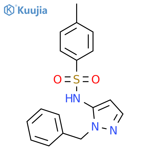 Benzenesulfonamide, 4-methyl-N-[1-(phenylmethyl)-1H-pyrazol-5-yl]- structure