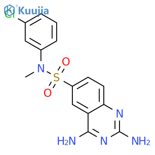 2,4-diamino-N-(3-chlorophenyl)-N-methylquinazoline-6-sulfonamide structure