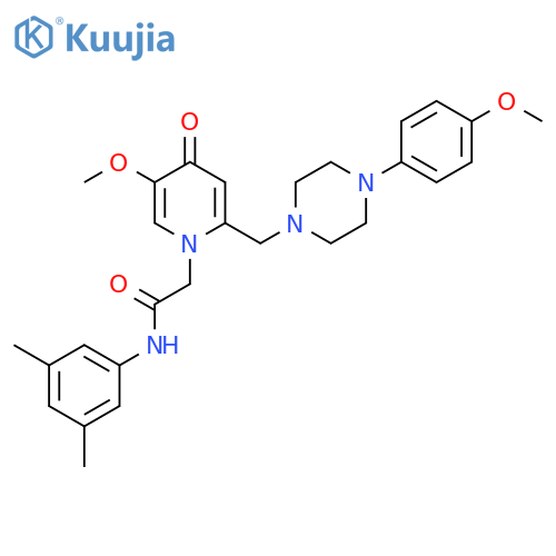 N-(3,5-dimethylphenyl)-2-(5-methoxy-2-{4-(4-methoxyphenyl)piperazin-1-ylmethyl}-4-oxo-1,4-dihydropyridin-1-yl)acetamide structure