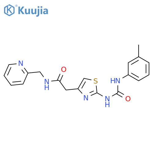 2-(2-{(3-methylphenyl)carbamoylamino}-1,3-thiazol-4-yl)-N-(pyridin-2-yl)methylacetamide structure