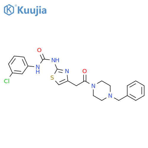 3-{4-2-(4-benzylpiperazin-1-yl)-2-oxoethyl-1,3-thiazol-2-yl}-1-(3-chlorophenyl)urea structure