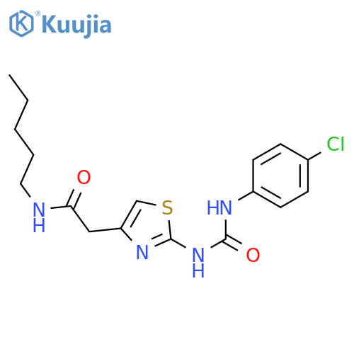 2-(2-{(4-chlorophenyl)carbamoylamino}-1,3-thiazol-4-yl)-N-pentylacetamide structure