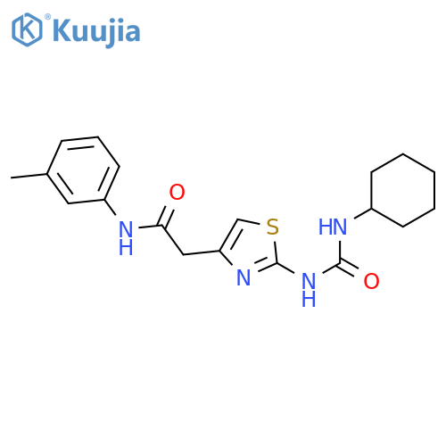 2-{2-(cyclohexylcarbamoyl)amino-1,3-thiazol-4-yl}-N-(3-methylphenyl)acetamide structure