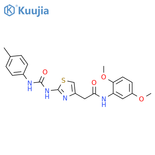 N-(2,5-dimethoxyphenyl)-2-(2-{(4-methylphenyl)carbamoylamino}-1,3-thiazol-4-yl)acetamide structure