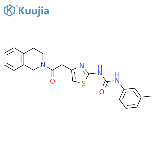 1-(3-methylphenyl)-3-{4-2-oxo-2-(1,2,3,4-tetrahydroisoquinolin-2-yl)ethyl-1,3-thiazol-2-yl}urea structure