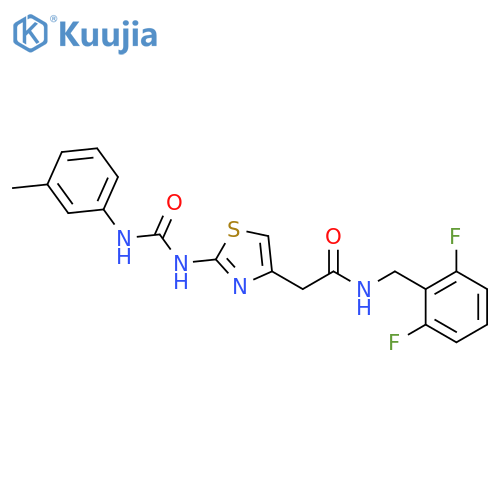 N-(2,6-difluorophenyl)methyl-2-(2-{(3-methylphenyl)carbamoylamino}-1,3-thiazol-4-yl)acetamide structure