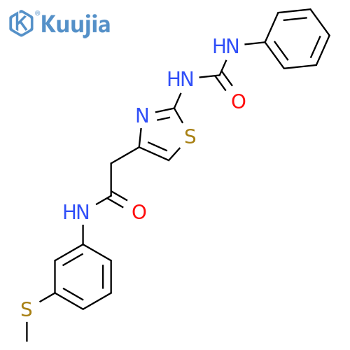 N-3-(methylsulfanyl)phenyl-2-{2-(phenylcarbamoyl)amino-1,3-thiazol-4-yl}acetamide structure