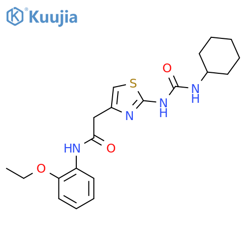 2-{2-(cyclohexylcarbamoyl)amino-1,3-thiazol-4-yl}-N-(2-ethoxyphenyl)acetamide structure