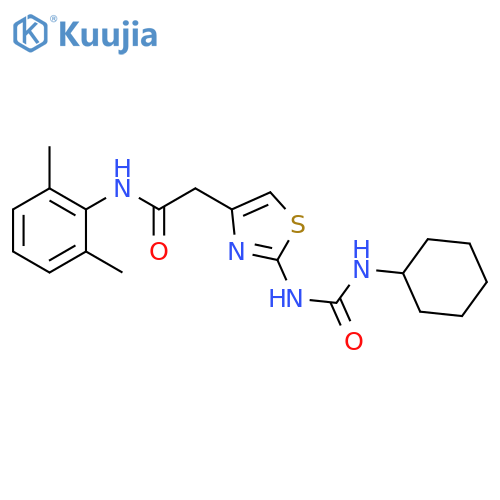 2-{2-(cyclohexylcarbamoyl)amino-1,3-thiazol-4-yl}-N-(2,6-dimethylphenyl)acetamide structure