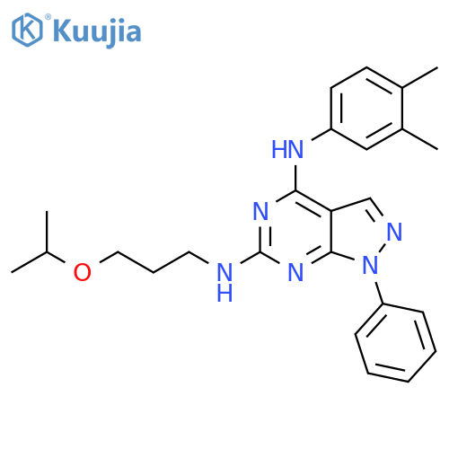 N4-(3,4-dimethylphenyl)-1-phenyl-N6-3-(propan-2-yloxy)propyl-1H-pyrazolo3,4-dpyrimidine-4,6-diamine structure