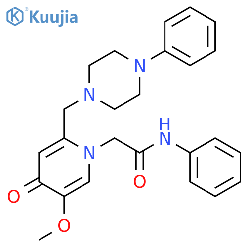 2-{5-methoxy-4-oxo-2-(4-phenylpiperazin-1-yl)methyl-1,4-dihydropyridin-1-yl}-N-phenylacetamide structure