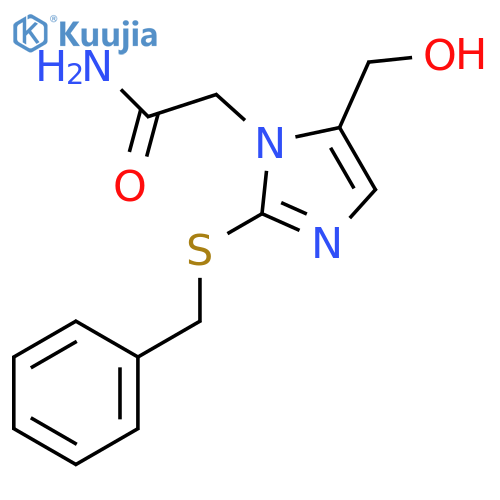 2-2-(benzylsulfanyl)-5-(hydroxymethyl)-1H-imidazol-1-ylacetamide structure