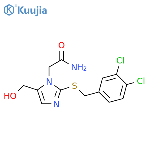 2-(2-{(3,4-dichlorophenyl)methylsulfanyl}-5-(hydroxymethyl)-1H-imidazol-1-yl)acetamide structure