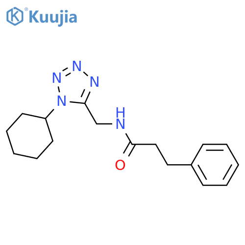 N-(1-cyclohexyl-1H-1,2,3,4-tetrazol-5-yl)methyl-3-phenylpropanamide structure