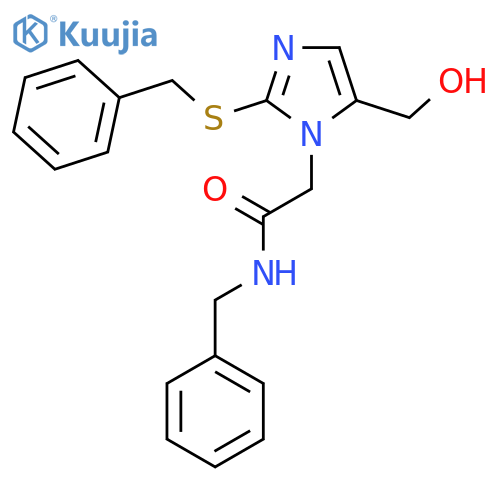 N-benzyl-2-2-(benzylsulfanyl)-5-(hydroxymethyl)-1H-imidazol-1-ylacetamide structure