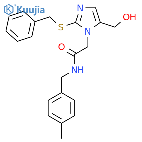 2-2-(benzylsulfanyl)-5-(hydroxymethyl)-1H-imidazol-1-yl-N-(4-methylphenyl)methylacetamide structure