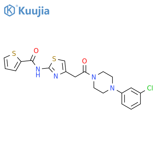N-(4-{2-4-(3-chlorophenyl)piperazin-1-yl-2-oxoethyl}-1,3-thiazol-2-yl)thiophene-2-carboxamide structure