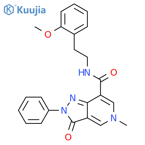 N-2-(2-methoxyphenyl)ethyl-5-methyl-3-oxo-2-phenyl-2H,3H,5H-pyrazolo4,3-cpyridine-7-carboxamide structure