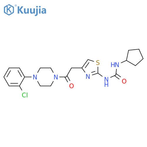 3-(4-{2-4-(2-chlorophenyl)piperazin-1-yl-2-oxoethyl}-1,3-thiazol-2-yl)-1-cyclopentylurea structure