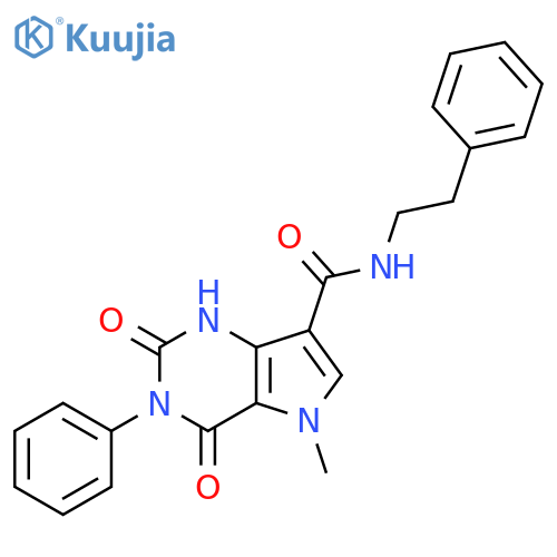 5-methyl-2,4-dioxo-3-phenyl-N-(2-phenylethyl)-1H,2H,3H,4H,5H-pyrrolo3,2-dpyrimidine-7-carboxamide structure